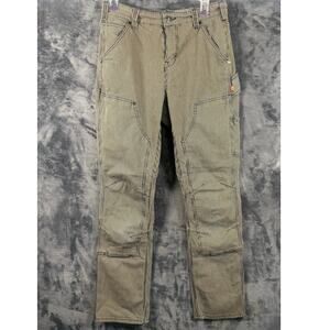 Dovetail Hickory Stripe Denim Workwear Pants Womens size 6 Blue Gray Pinstriped